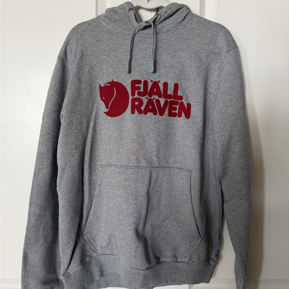 BNWT Fjallraven Gray Hoodie with Red Logo